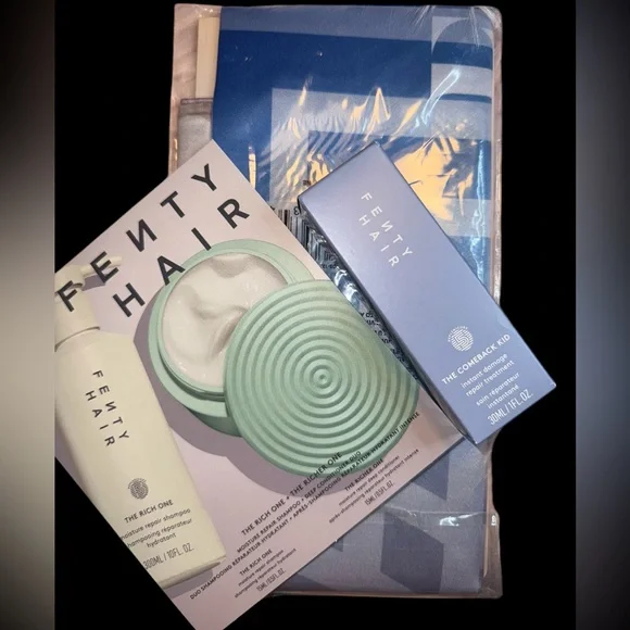 Fenty Silk Scarf, Cherry Dub Face Scrub, Comeback kid, The Rich One Bundle.